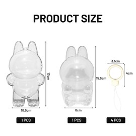Leogony Protective Case, Durable Transparent Protector Key Ring for Protect Your Cute Doll