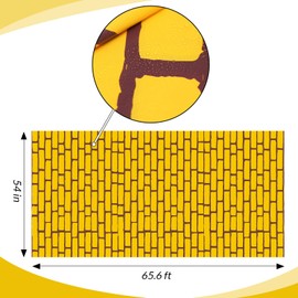 TaoBary Long Brick Road Floor Runner Brick Roads Wall Carpet for Halloween Wizard Cosplay Party Princess Decorations(Yellow,54 in X 65.6 ft)