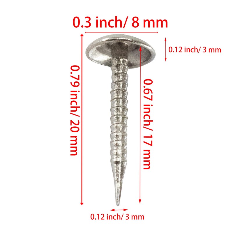 AUXBC 100 PCS Mini Upholstery Nails, 4/5" Decorative Furniture Tacks,