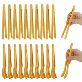 MAOMUN Pack of 20 Wooden Barbecue Tongs, Wooden Tongs with Non-Slip Design, Reusable Wooden Barbecue Tongs, Bamboo Tongs, 17.8 cm Wooden Tongs, Kitchen Tongs, Wooden Barbecue Tongs for Toast, Tea