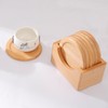 Wooden Coasters Set of 6 Wooden Coasters with Holder Heat