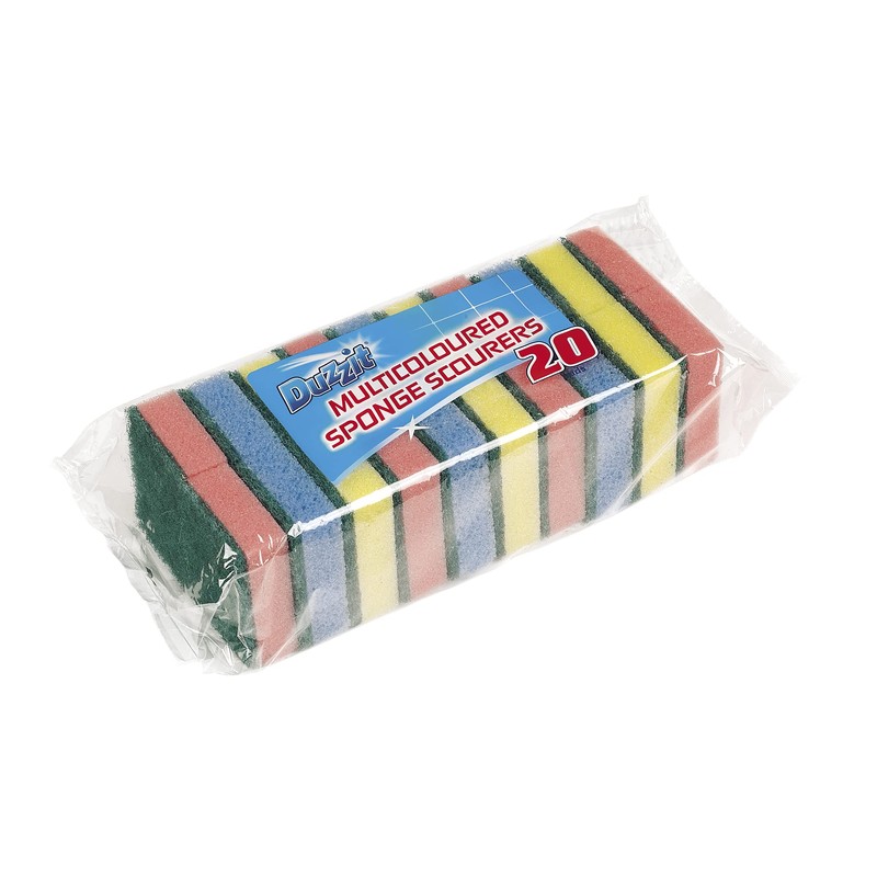 Duzzit Pack Of 20 Sponge Scourer Washing Up Sponges