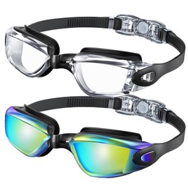 CIFOYA Swimming-Goggles Adult Swim Goggles: Goggles Swimming Adult Anti Fog with UV 400 for Men Women Youth 2 Pack