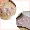 24 Pcs White French Press On Toenails YEFIUO Acrylic Fake