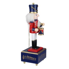Northlight 12" Red and Black Animated Musical Christmas Nutcracker Drummer Tabletop Figurine