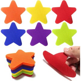 30 Pcs Colored Pentacle spot markers stickers - non-slip floor markers for gyms, home rugs and children's play areas - durable, yoga and classroom activity carpet