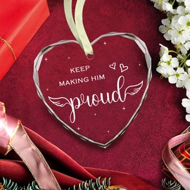 BSQUIELE Keep Making Him Proud Ornament - Memorial Ornaments for Loss of Loved One, Dad, Grandpa - Memorial Gifts for Men - Anniversary of Passing, Bereavement Keepsake, Remembrance, Sympathy Gifts