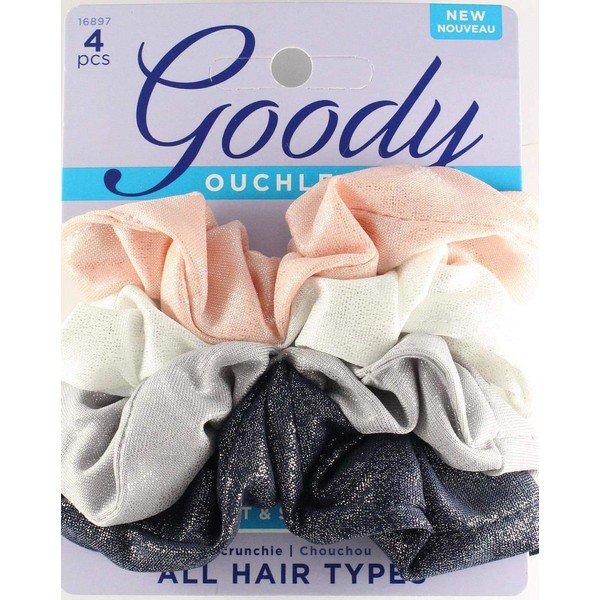 Goody 16897GDY Accesorio Ouchless Shimmer Scrunchie, 4 uds