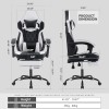 High Back Ergonomic Gaming Chair with Footrest Headrest Lumbar Support-PVC