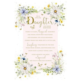 Cherry Orchard To a Special Daughter Birthday Card with Lovely Words and Stunning Floral Design