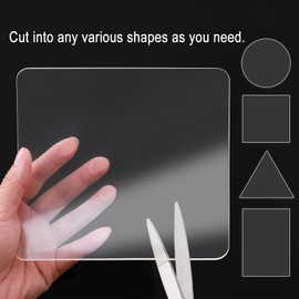 Cuttable Cabinet Door Bumpers Clear, Premium Sound Dampening Cushion Pads, Soft Self Adhesive Rubber Furniture Pads for Most Furniture and Appliances(5.9 x 6.3 Inch, 2 Pack)