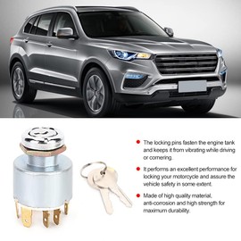 Engine Start Switch Ignition Switch 12 V Car 4 Position Switch Ignition Switch with 2 Keys for Cars Motorcycles Boats