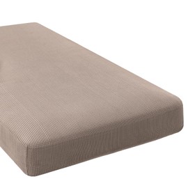 H.VERSAILTEX Super Stretch Individual Chaise Cover Sectional Couch Covers for L Shaped Sofa Both Left/Right Featuring Thick Jacquard Textured Twill Fabric (1 Piece Chaise Cover Large, Sand)