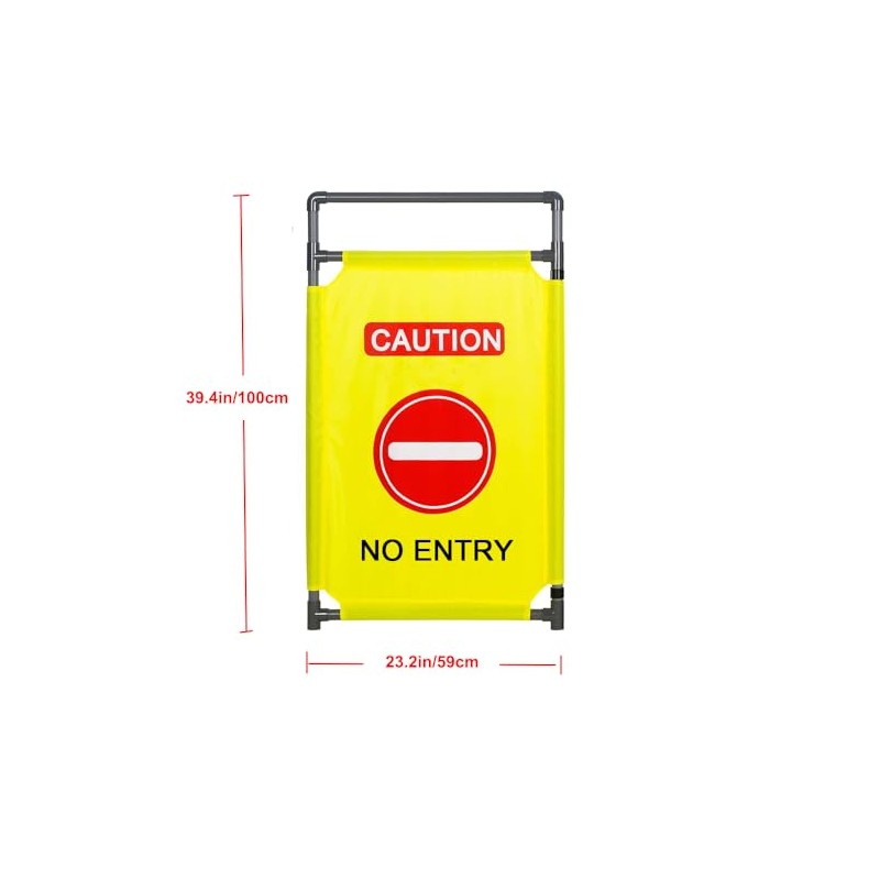 3 Panels 5.8FT Foldable Safety Barricade Security Sign Barrier Heavy