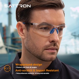 Clear Safety Glasses 12 Pack, Protective Eyewear UV Protection ANSI Z87.1, Safety Goggles Scratch & Impact Resistant, Eye Protection with Nose Pads for Men & Women Construction, Shooting, Lab Work