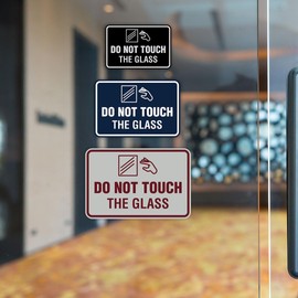 Signs ByLITA Classic Framed Do Not Touch The Glass Sign (Brushed Gold) - Small