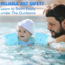 Double Couple Toddler Swim Vest with Sleeves Cartoon Adjustable Strap Swimming Jacket Pool Floaties for Kids 20-50 Pounds Boys and Girls Child