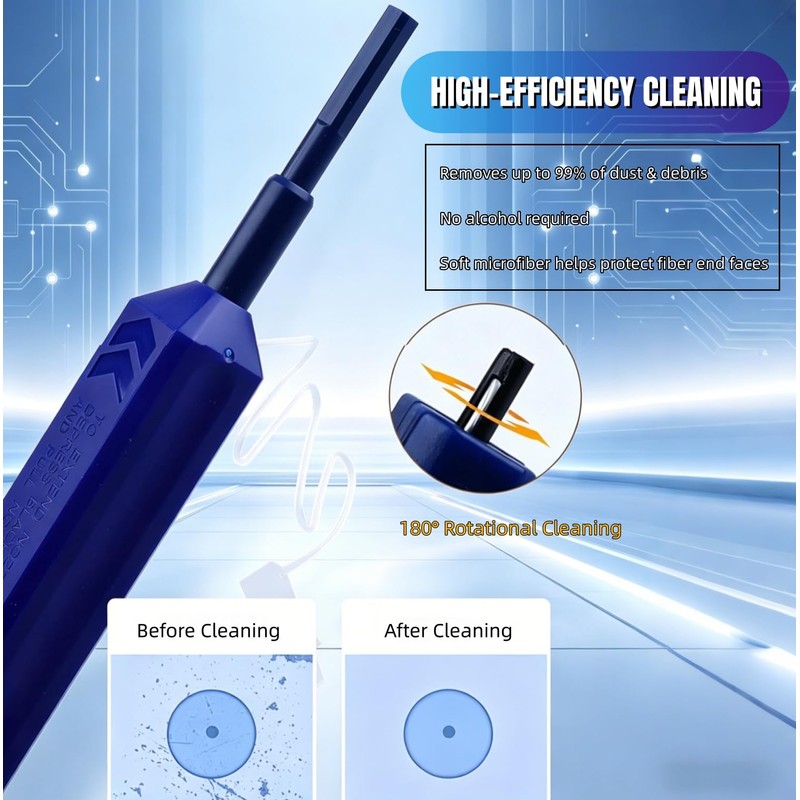 Fiber Pen Cleaner for LC/MU Connectors, 1.25mm UPC/APC Ferrule Cleaner,