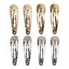 8Pcs Water Drop Metal Snap Hair Clips Textured Non Slip