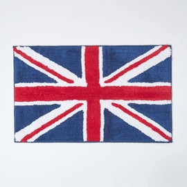 Homescapes Badematte Duschvorleger Badteppich Flagge United Kingdom 45 x 75 cm aus 100% Reiner Baumwolle