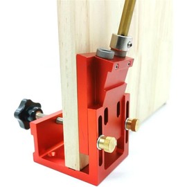 Pocket Hole Jig Kit, Portable Drill Guide Drill Jig for 15° Angled Holes, Aluminum Alloy Pocket Screw Jig, DIY Woodworking Tools, Pocket Hole Clamp with 9mm Drill Bit and Scale