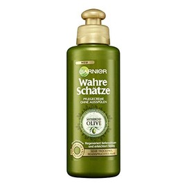 Garnier Nourishing Cream, Nourishes, Regenerates Very Dry, Stressed Hair, Mythical Olive, True Treasures, Pack of 3 (3 x 200 ml)
