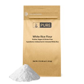 Pure Original Ingredients White Rice Flour (3 lb) Unbleached & Untreated, Flour Alternative, Vegan.