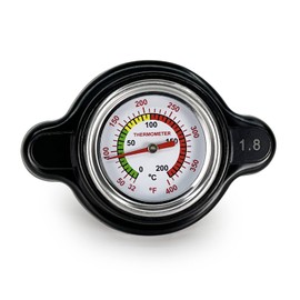 Tapa de radiador de alta presión con medidor de temperatura compatible con Honda Kawasaki Suzuki, Yamaha Husqvarna Dirt Bike KTM, Polaris Ranger motocicleta ATV modelos 1.8 bar tapa de radiador 25.6