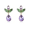 DEYOUM Crystal Leaf Earrings for Women Cluster Rhinestone Crystal Green