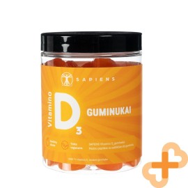 SAPIENS Vitamin D3 60 Gummies Orange Flavor Immune Support Supplement