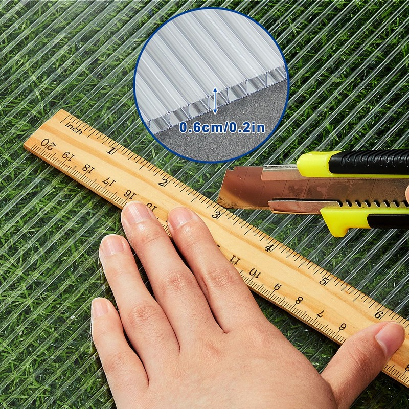 Hotop Polycarbonate Greenhouse Panels Kit 4' x 2' x 0.24"