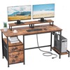 Furologee Computer Desk with Drawer and Power Outlets, 47" Office
