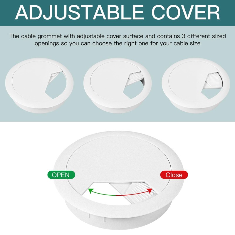 Cable Grommet Desk, Pack of 10 Cable Pass Cable Outlet