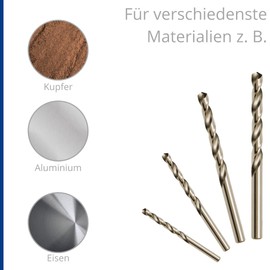 Högert Technik - Metallbohrer Co5% Ø 11.0 mm 1 Stck | Professioneller Spiralbohrer Drillbohrer | Zum Bohren von Öffnungen in: Stahl, Gusseisen, Nichteisenmetallen und gehärteten Kunststoffen