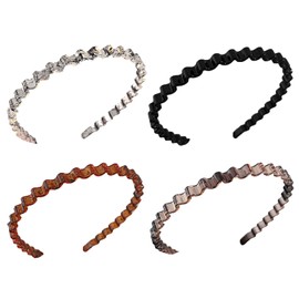 4PCS Wavy Headbands, Plastic Non-Slip Headbands for Women, Flexible Hair Comb, Stylish Hair Accessories