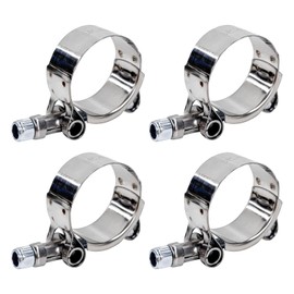 Wevdn 4PCS 4" T-Bolt Hose Clamp, Stainless Steel Tube Clamp with 108mm-116mm ID Range, Heavy-Duty Adjustable T-Bolt Turbo Intake Clamp for 4" Hose ID, Radiator Hose Clamp