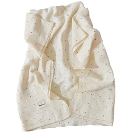 OurZoi Baby & Mom Matching Muslin Blanket Set | Baby Swaddle 42in.x54in., 2 Layers | Adult Blanket 54in.x86in., 6 Layers | Breathable, Skin-Friendly Cotton Muslin in Floral & Dot Prints