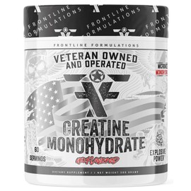 FRONTLINE FORMULATIONS FRONTLINE FORMULATIONS Creatine Monohydrate, Promotes Lean Muscle Growth, Unflavored, Aids Muscle Recovery, Post-Workout Supplement, Veteren Owned and Operated (60 Servings, Creatine Monohydrate)
