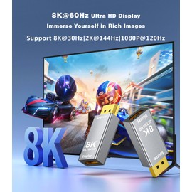 SWITCHFLUX 2-Pack DisplayPort 1.4 to HDMI 2.1 Adapter (8K@60Hz,4K@144Hz) Uni-Directional DP (Source) to HDMI (Display) Converter Compatible with PC,Desktop,AMD,NVIDIA,and Gaming Monitors