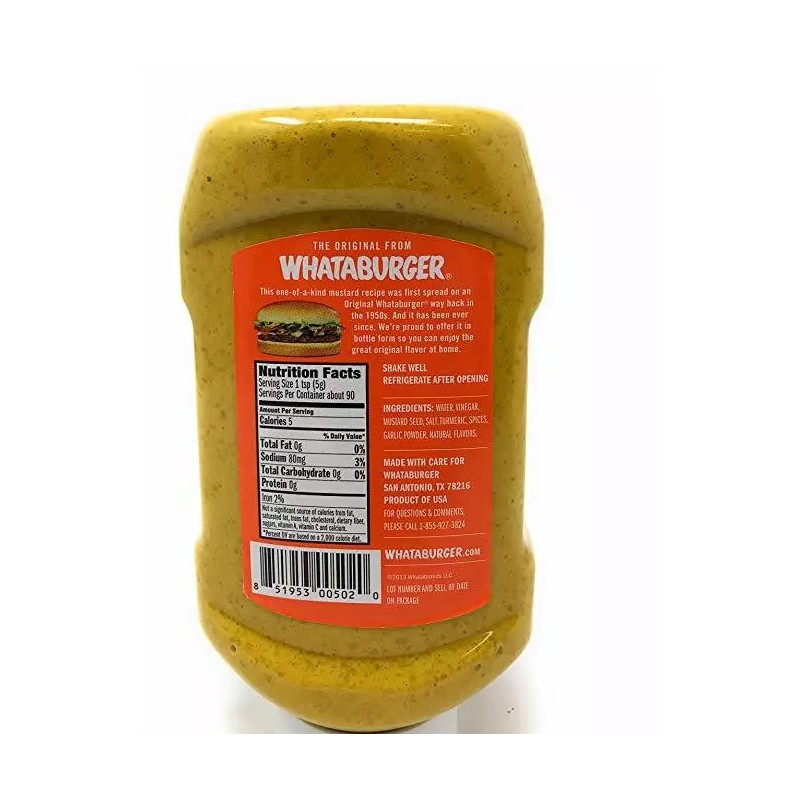 WHATABURGER Sauce Bundle ( Mustard, Honey Mustard,Creamy Pepper, & Jalapeno