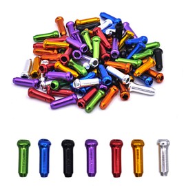 DBOO 8 Color 80 PCS Alloy Bike Brake Cable Cap End Caps Crimp Bike Brake Derailleur Shifter Housing Cable End Tips Crimps for Road Mountain Bicycle