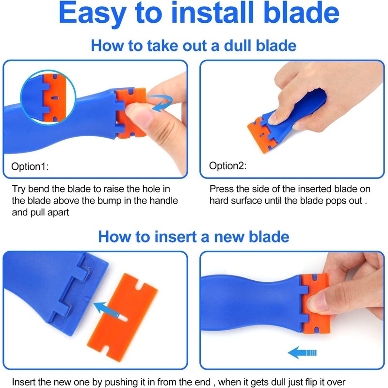 Gebildet Cleaning Scraper Tool Set,1pc Double Head Scraper+1pc Plastic Scraper