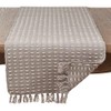 SARO LIFESTYLE Dashed Woven Table Runner, 16"x108", Grey