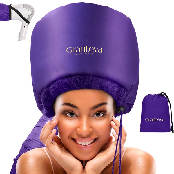 Granteva Bonnet Hair Dryer w/A Headband Integrated That Reduces Heat