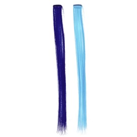 OHPHCALL 10 Piezas pieza de azul postizos de colores pinzas para el cabello para extensiones de cabello de colores extensiones de cabello azul Alambre de alta temperatura