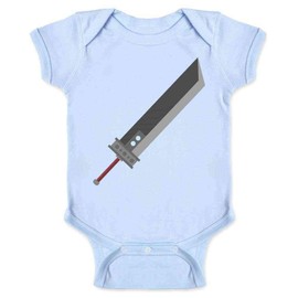 Pop Threads Fantasy Buster Sword Gamer Infant Bodysuit for Newborns and Infants Light Blue 6M