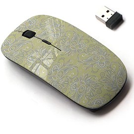 2.4G Wireless Mouse with Cute Pattern Design for All Laptops and Desktops with Nano Receiver - Paisley Ethnic Floral