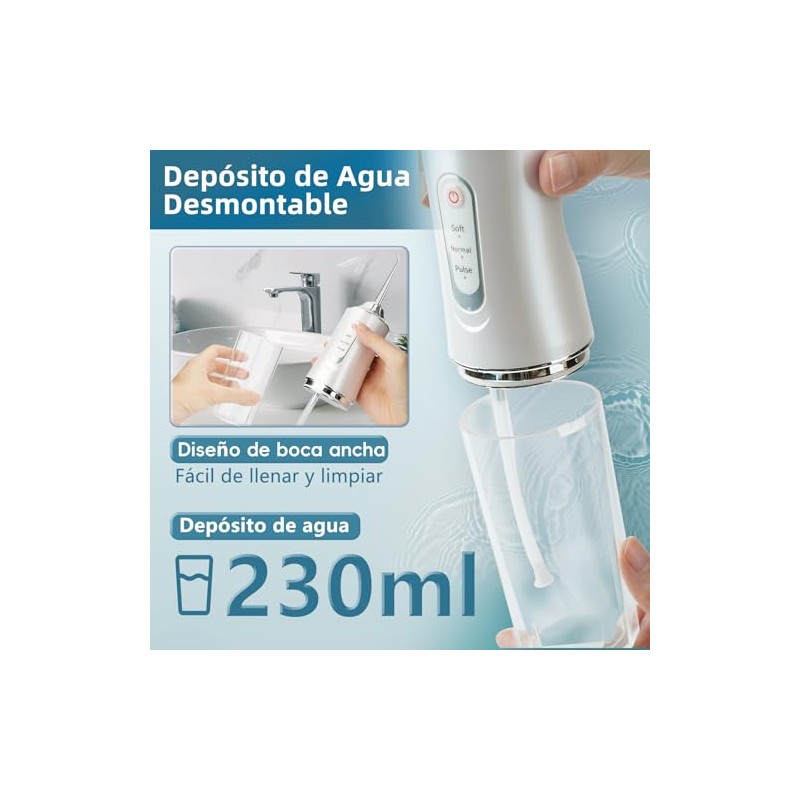 Irrigador Bucal Portátil 8 Boquillas IPX7