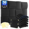 Focusound 36 Pack Curved Acoustic Foam Panels 3" x 12"
