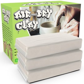 Premium Air Dry Clay for Kids - Natural Modeling Pottery Clay for Wheel, 3.3lbs Kids Arts & Crafts Supplies for School Classrooms, Easter Gifts Toy for Kid, White